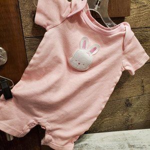 Easter Bunny Baby Romper 3–6M Pink One Piece Outfit Spring Bodysuit